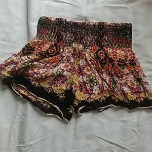 floral high waisted shorts